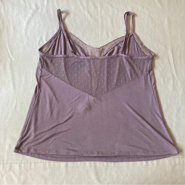 Victoria's Secret Mauve Camisole with Sheer Polka Dot Lace - Image 4
