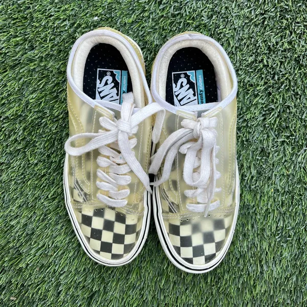 Vans‎ unisex Transparent Checkered Sneakers - Black and White - Image 3