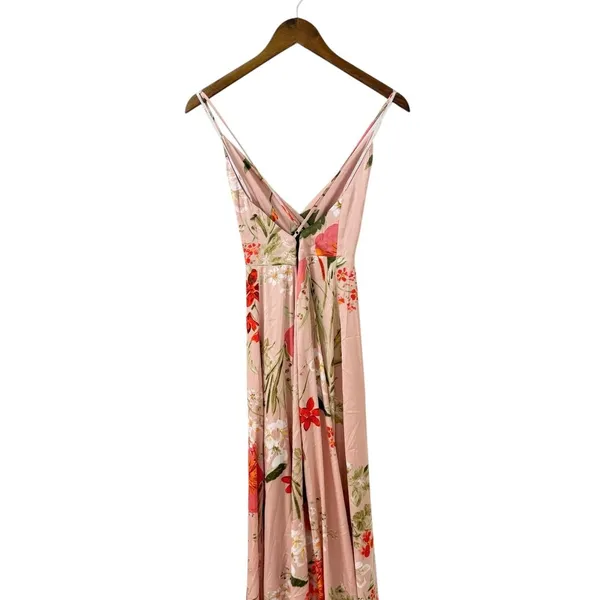 Lulus Still the One Blush Pink Floral Print Satin Maxi Dress size XS - Image 6