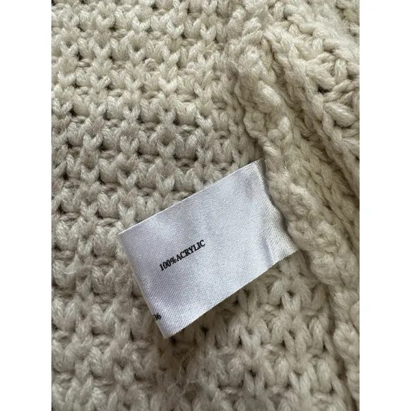 Handmade Crochet Cardigan Women Open Front Size S/M Chunky Acrylic Cottagecore Bohemian‎ - Image 6