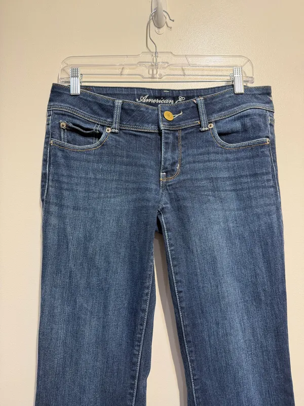 American Eagle Slim Boot Stretch Jeans Regular Dark Wash  Size 8 - Image 4