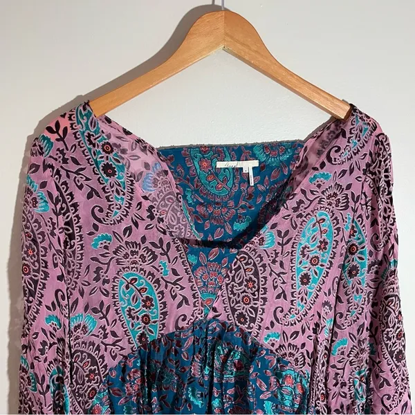 Anthropologie Valo Velvet Burnout Paisley Blouse - Image 5