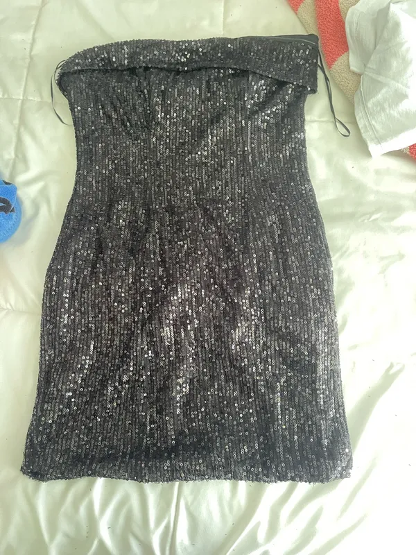 Hello Molly Mini Dress Black Sequin - Image 3