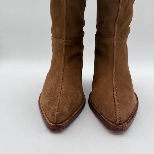 Free People Western Sway Low Slouch Tan Suede Leather Pull On Boot EU 38 US 8 - Image 8