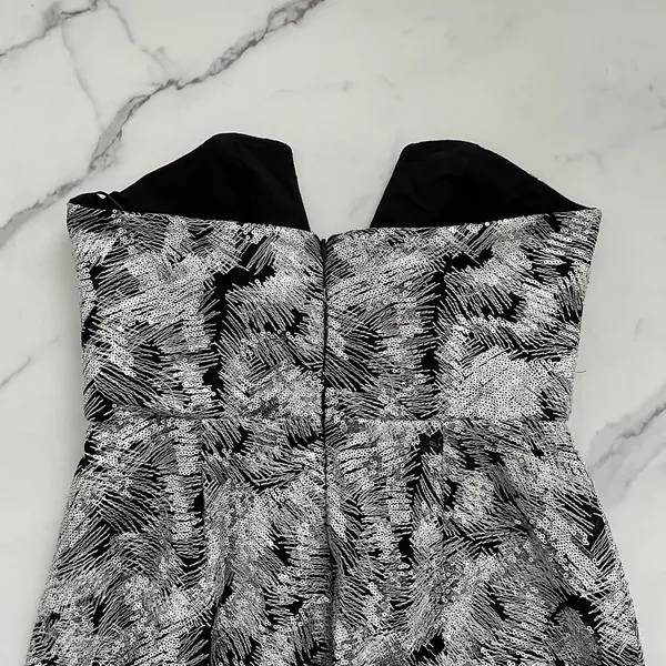NBD Nina Strapless Silver Mini Dress Sz Medium Holiday Party - Image 8