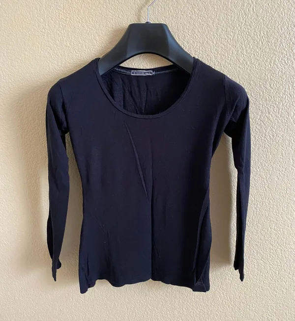 Black Sheer Full Sleeve Top Size XS - Image 2