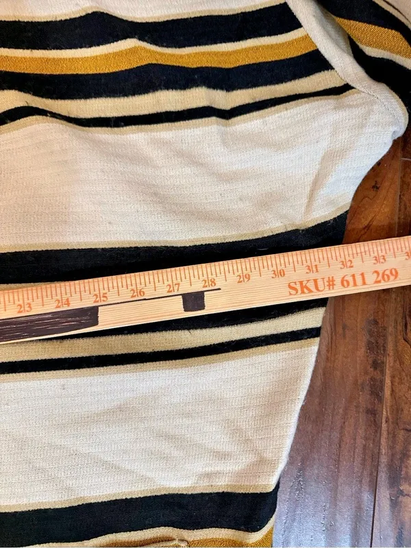 Anthropology The Odells Striped Longline Jacket in White & Black Large - Image 7