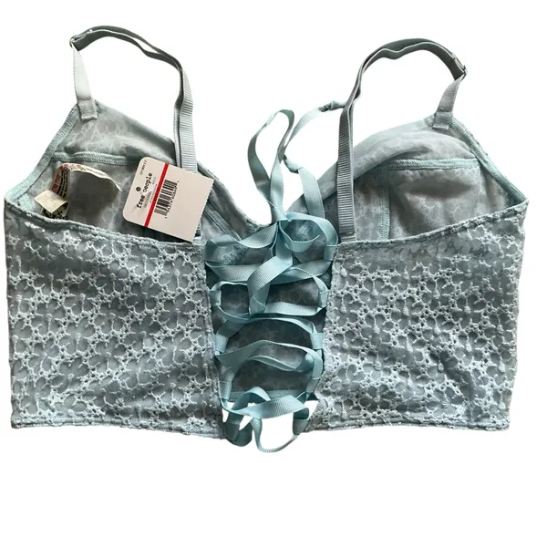 Free people Lele longline lace bra bralette blue corset size XS - Image 5