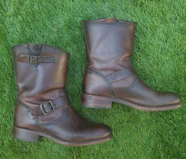 Frye veronica Brown Leather Mid-Calf Engineer Boots Size 6 - Image 7