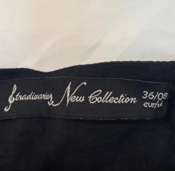 Stradivarius New Collection Black Rhinestone Mini Skirt Size 36 - Image 5