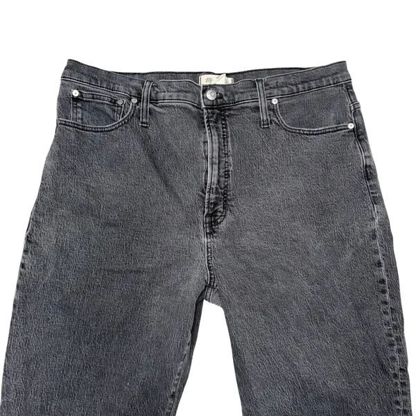 Madewell The Perfect Vintage Straight Jean Charcoal Wash Raw Hem Size 33‎ - Image 4