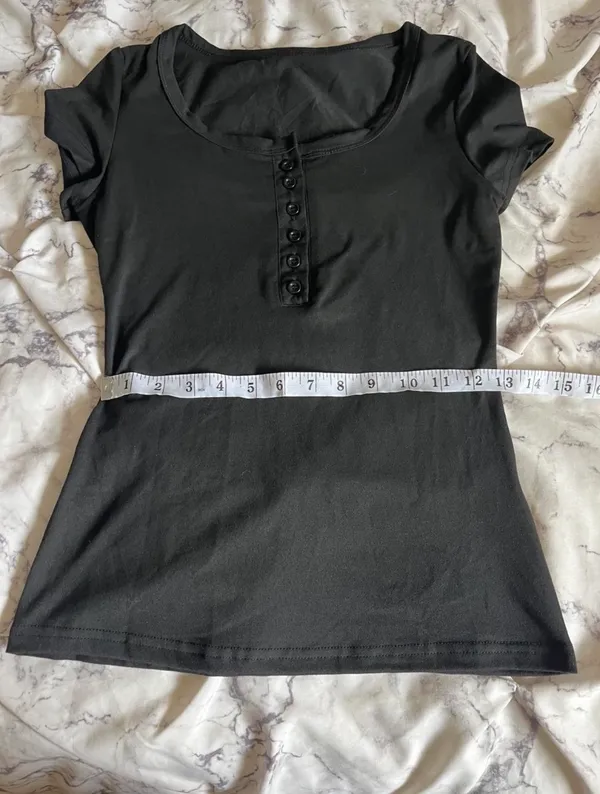 SheIn Classic Black Henley Top - Image 6
