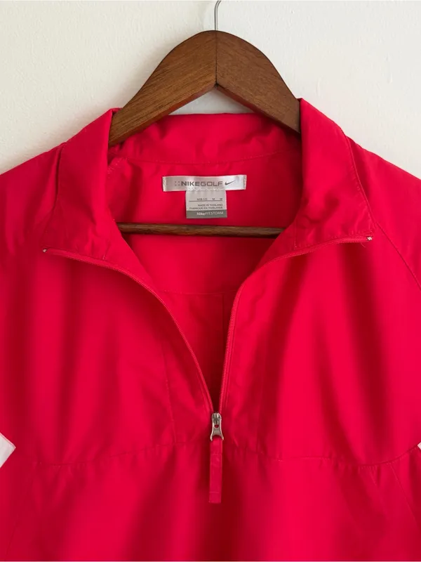 Vintage 2008 Nike Golf NikeFIT Storm Windbreaker Pullover Jacket Red White M - Image 2