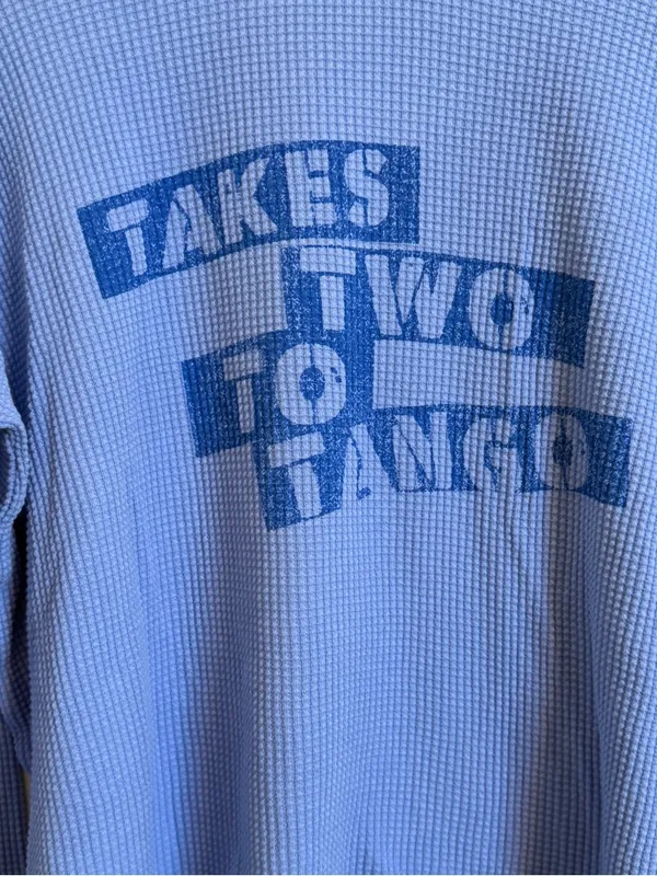 Offline by Aerie NWT Takes Two to Tango Oversized Waffle Thermal Top Blue XS - Image 4
