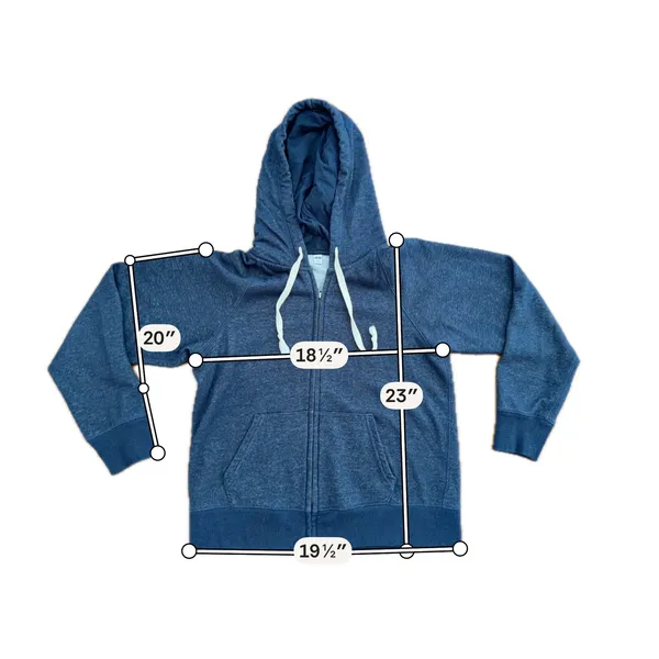 Uniqlo Hoodie Women Large Blue Excellent Zip Up Heathered Raglan Soft - Image 2