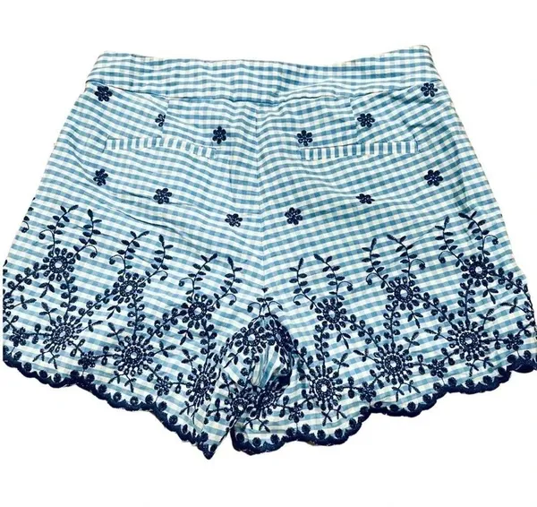 MAISON JULES Womens Light Blue Embroidered Printed Shorts Size 8 - Image 4