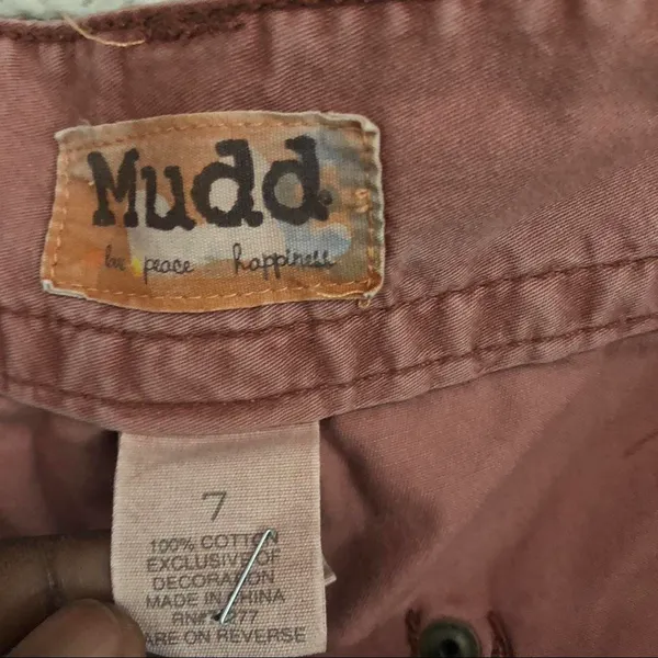 Y2K 2000s Mudd Micro Mini Baddie Hot Girl Low Rise Khaki Pinkish Brown Booty Shorts #fairy #grunge #gorpcore Size 7/8/M-Measurement in pics - Image 3