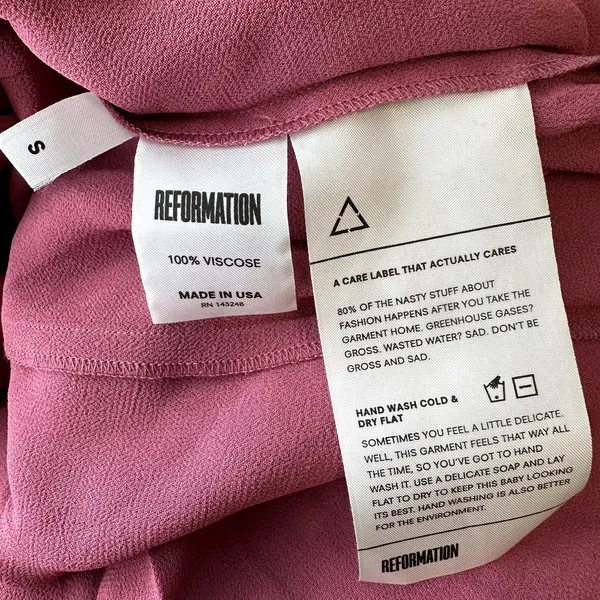 Reformation Nima Dress Wrap Mini Long Sleeve Tie Waist Cerise Pink S NWT - Image 3