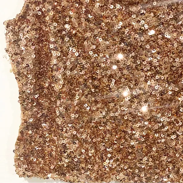 Free People Medium Hey Girl Camisole Brown Gold Tie Shoulder Sequined Cami - Image 3