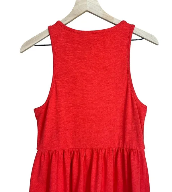 J. Crew Women’s Coral Sleeveless Nautical Button Front A-Line Dress #88409 Size S - Image 7