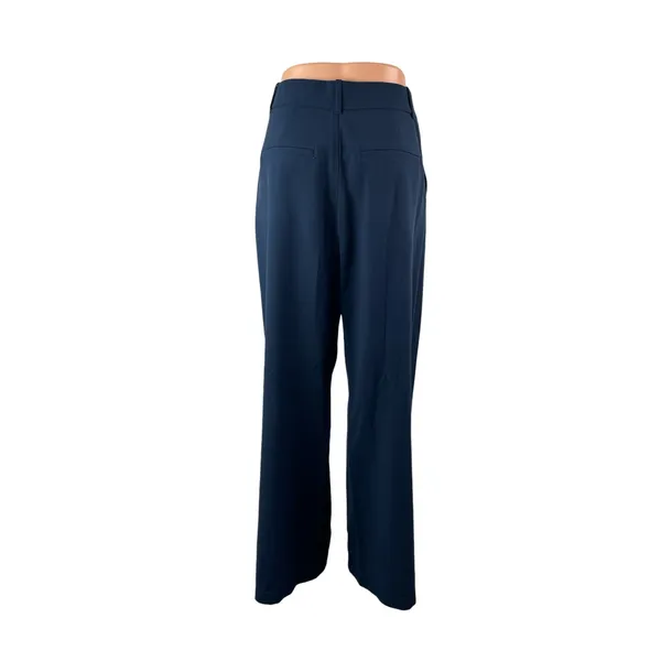 Abercrombie & Fitch Women's Navy Blue Wide Leg High Rise Trousers Pants Size M - Image 4
