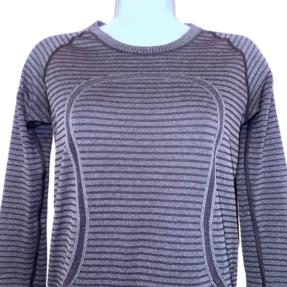 Lululemon Swiftly 6 Tech Striped‎ purple Long-Sleeves Shirts - Image 3
