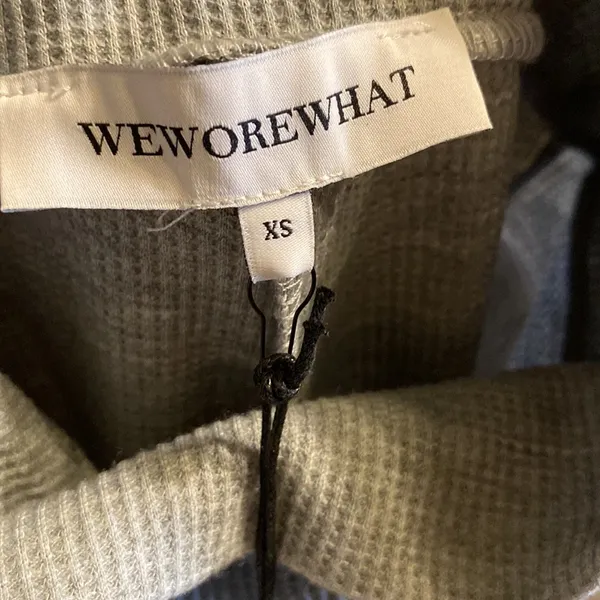 WeWoreWhat Light Grey Waffle Knit High Rise Leggings Size XS - Image 4