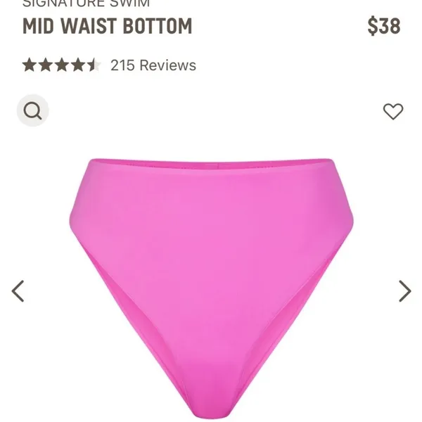 Skims signature swim mid waist bottom Neon Orchid NWT‎ size M - Image 7