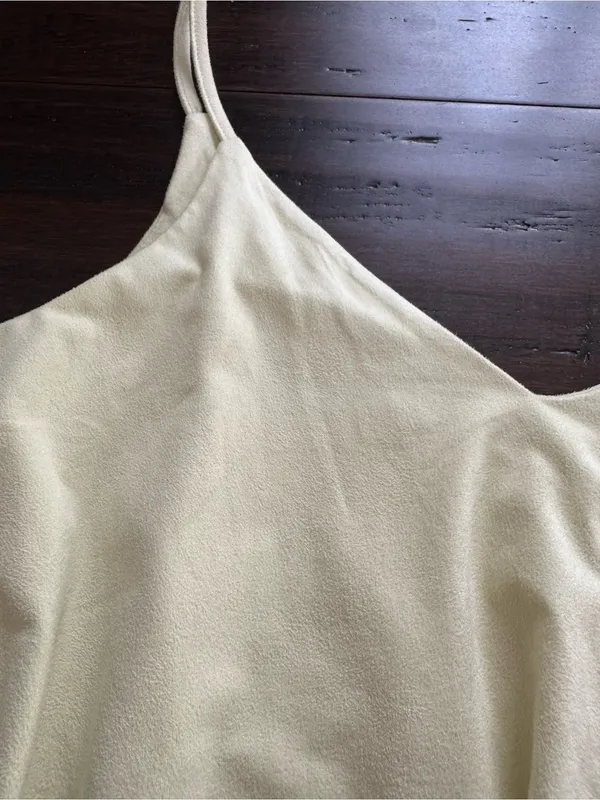 Forever 21 Butter Yellow V-Neck Spaghetti Strap Suede Women's Tank Top - Image 2