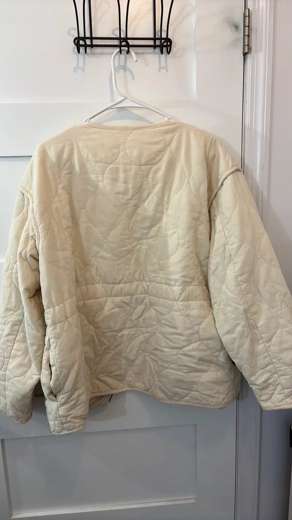 Universal Threads Beige White Jacket Large Zip Up  - Image 4