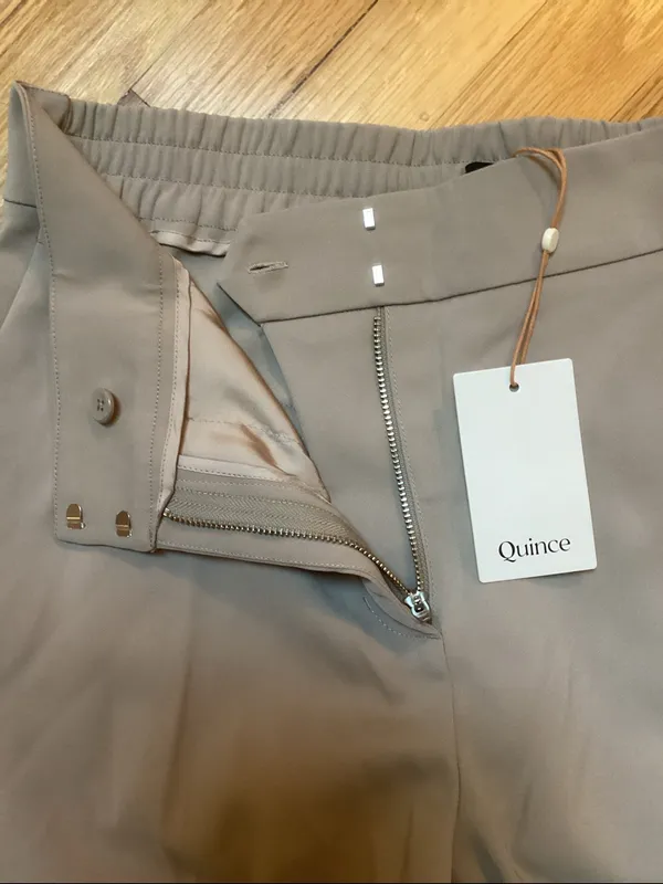 NWT Quince Stretch Crepe Ankle Pants Size 14 Morel Gray - Image 4
