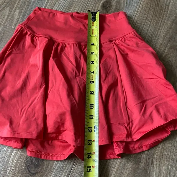 Gilly Hicks Go Energize Skort XS Coral Red High Rise Tennis Athletic Skirt - Image 7