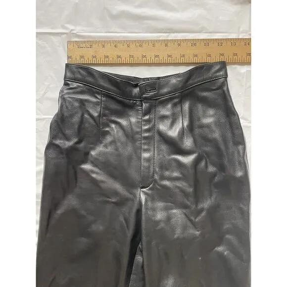 Dana Buchman Women's Black 100% Leather Pants Size‎ 4 Soft Lined W Flaw - Image 3
