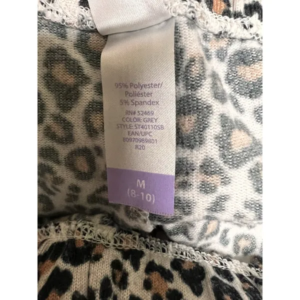 Secret Treasures Womens Leopard Print Pajama Jogger Pants Grey Tan Size M 8-10‎ - Image 4