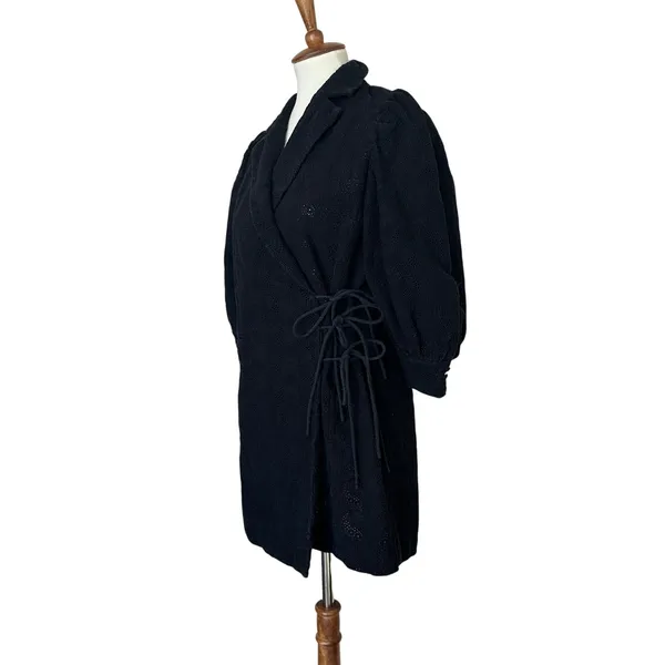 Hofmann Copenhagen Black Mini Cocktail Dress XS Designer Lace Party Wrap $480 - Image 5