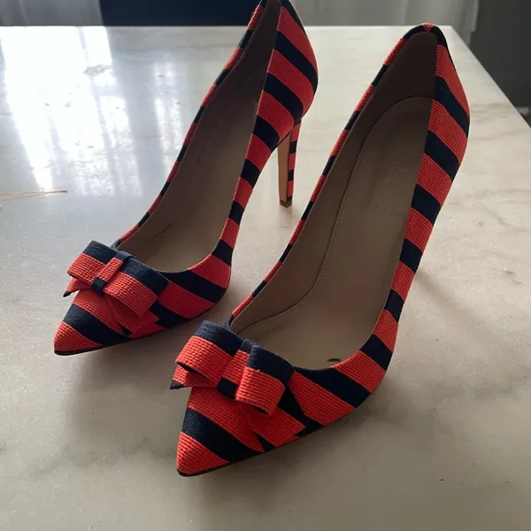 J Crew Collection bow pumps in stripe - Image 4