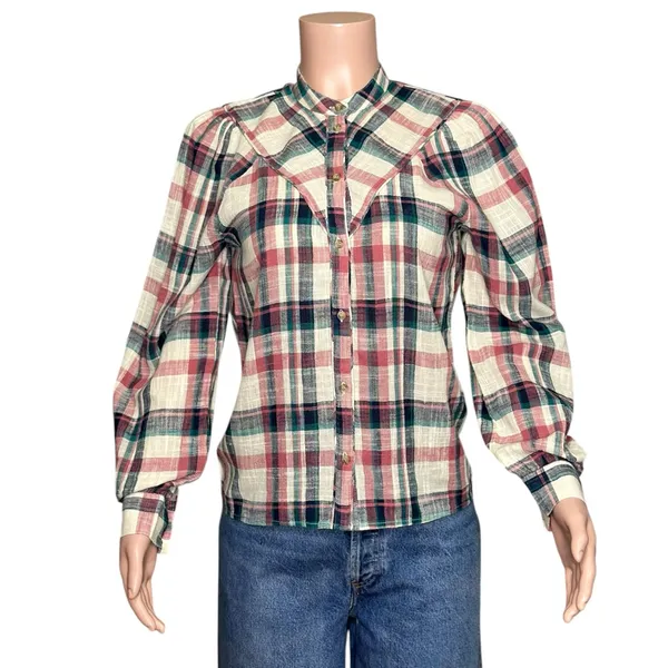 SÉZANE Doria Shirt, San Francisco Check, FR34/US2 - Image 5