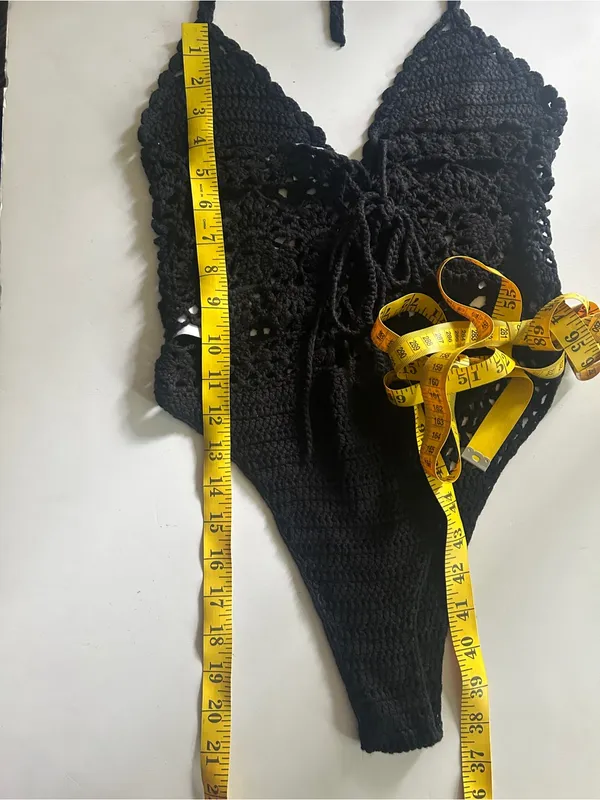 Black Crotchet Bodysuit Small - Image 6
