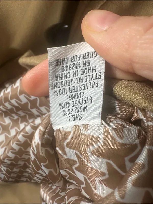 54. Tulle Camel Tan Peacoat Jacket Size M - Image 3