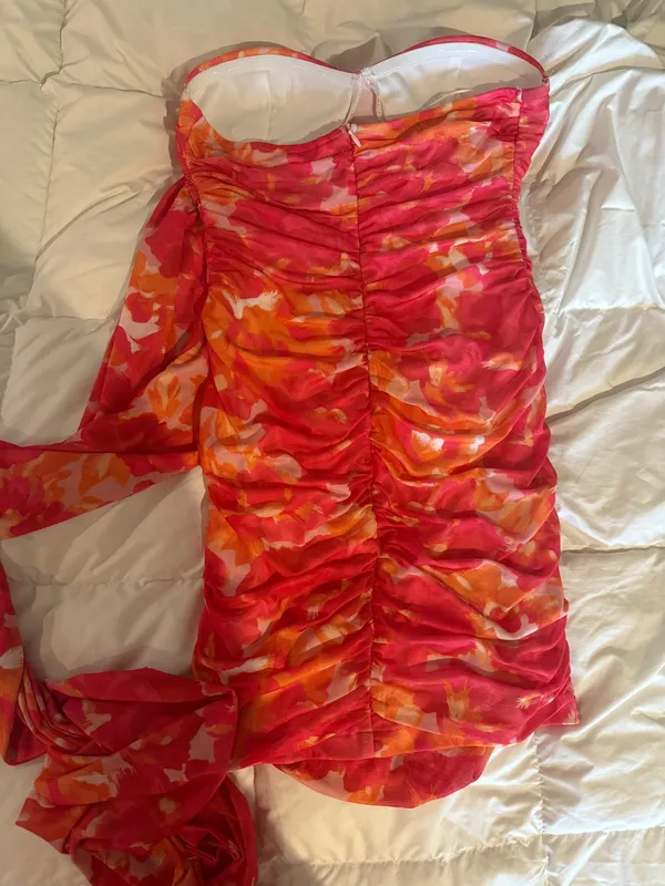 Hello Molly Orange Floral Mini Dress - Image 5