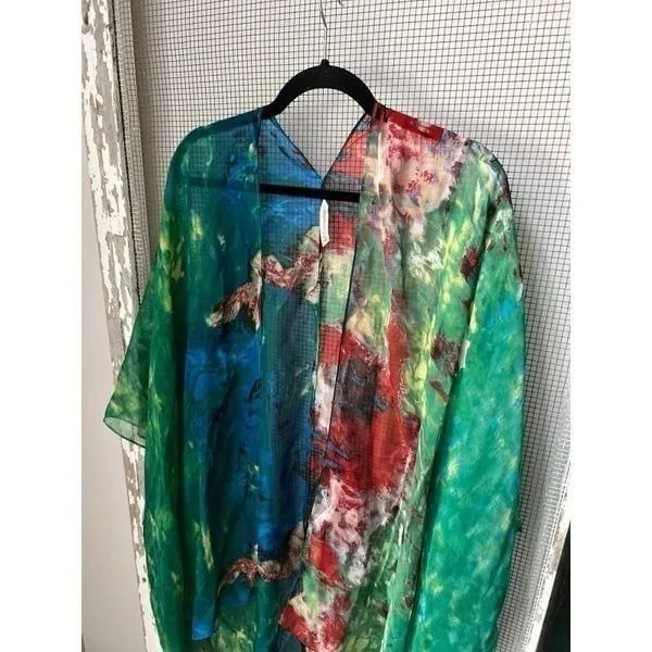 Soft Surroundings Silk Nile Topper Kimono One‎ Size - Image 2