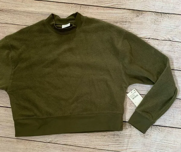 Abound Dark Green Mock Neck Medium Sweatshirt NEW - Image 3