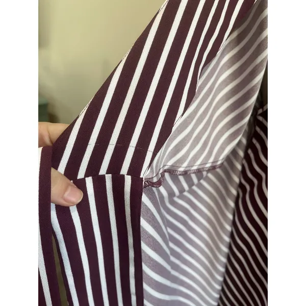 Banana Republic Brown Stripe Faux Wrap Career Office‎ Midi Dress Size 6 - Image 6