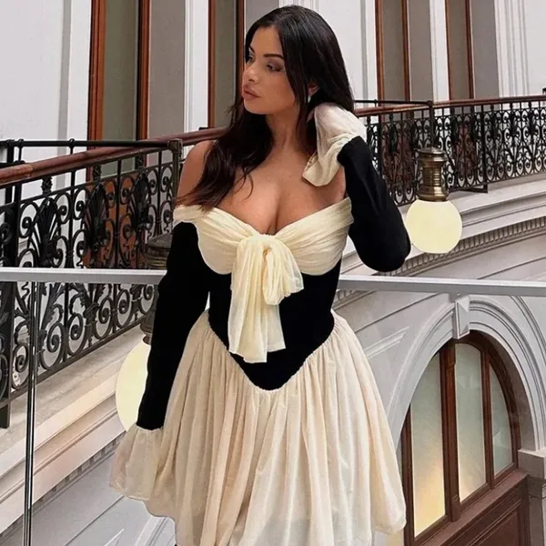 HOUSE OF CB 'Alana' Black & Cream Off‎ Shoulder Dress NWOT size XS A-C - Image 13