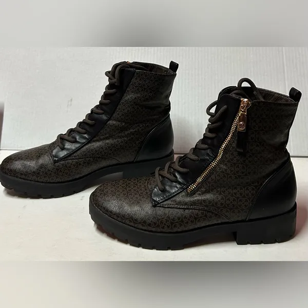 Daisy Fuentes Skylah Zip/Lace Up Lug Sole Combat Ankle Boots Size 8.5 M - Image 3