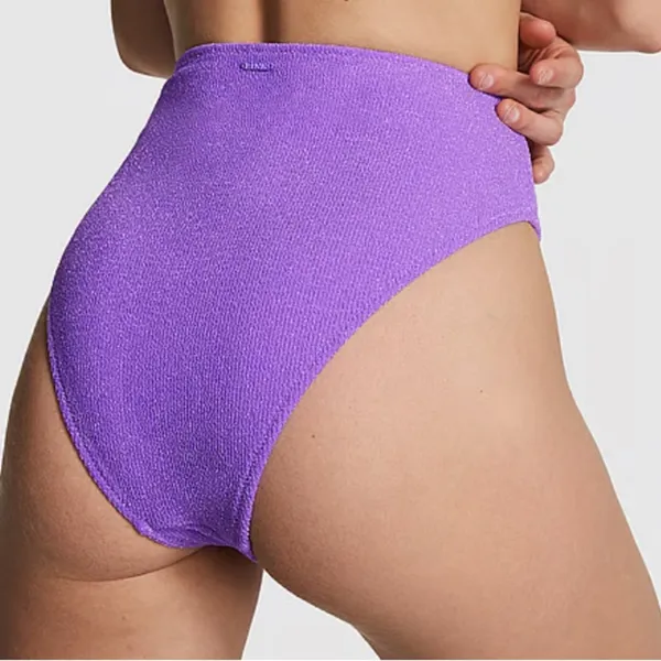 Pink High-Waist‎ Cheeky Bikini Bottom - Image 2