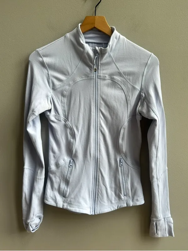 Lululemon Define Jacket Luon Chambray Light Blue Size 8 Zip Up Athletic Coat - Image 5