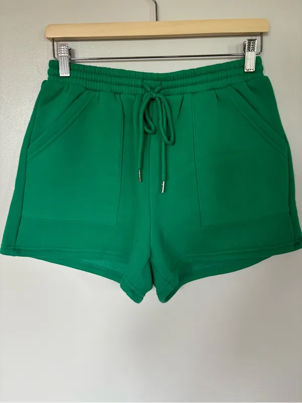 Annabess Women's Green Athletic Drawstring Shorts with Front Pockets Size M - Image 6