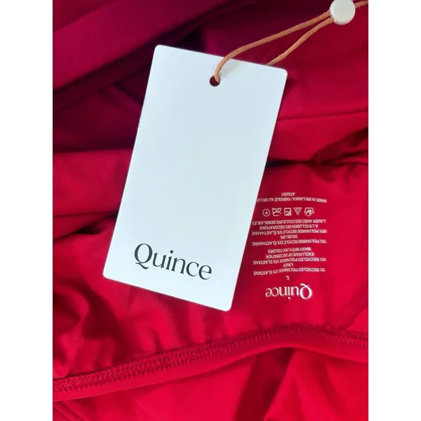 NWT Quince Cherry Red Italian Cross-Back One-Piece Swimsuit Size Large - Image 5