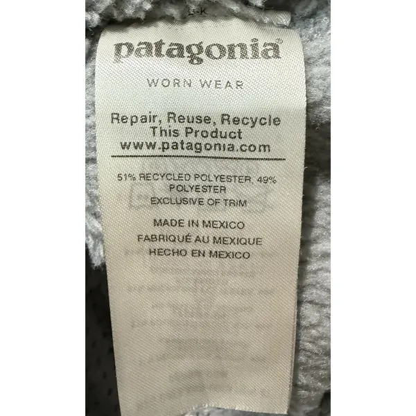 PATAGONIA Fleece Gray Thermal Pullover Snap-T Jacket Women's Large - Image 6
